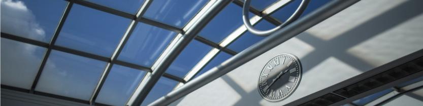 large skylight in the airport terminal
