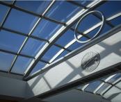 large skylight in the airport terminal