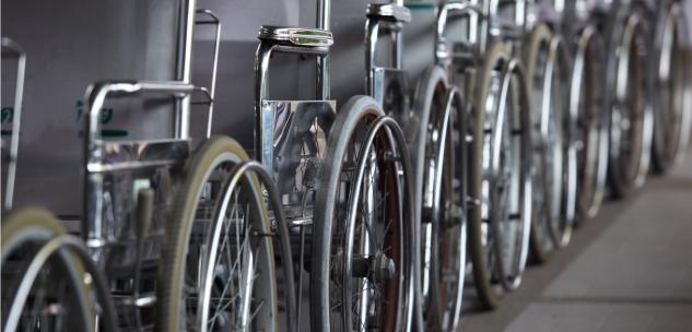 wheelchairs lined up